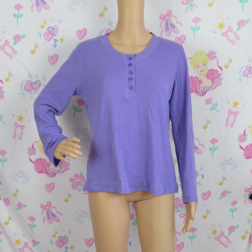 Cute Purple Pull Over Long Sleeve Shirt Under Warm
